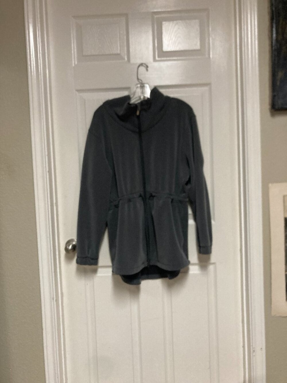 Lululemon Athletica Athletic Jacket Full Zip Drawstring Waist gray size large